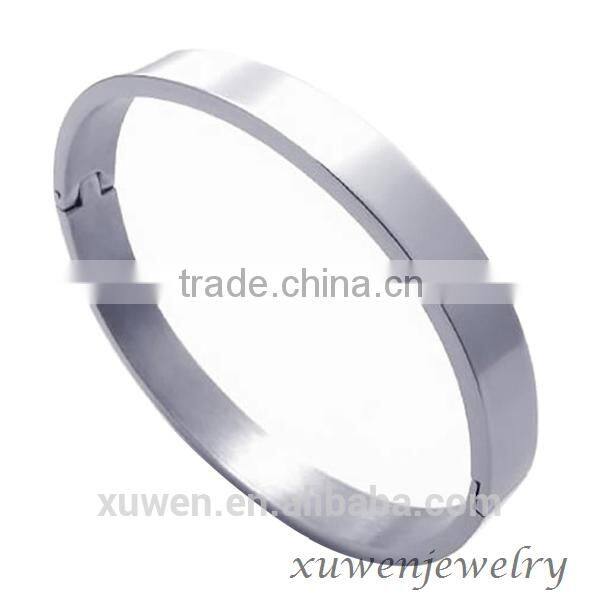 polish finish engraved flowers steel time bracelet