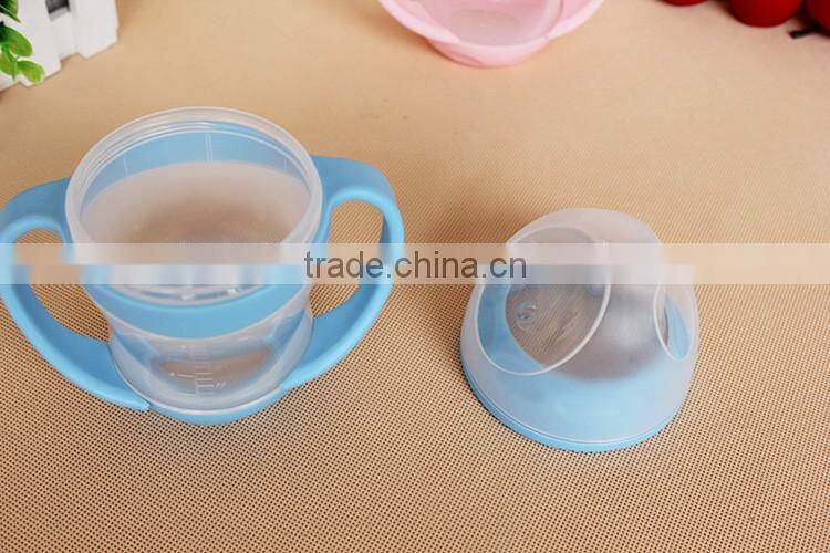 Plastic baby infant training water cup with double handle Baby Training Water Drinking Bottle