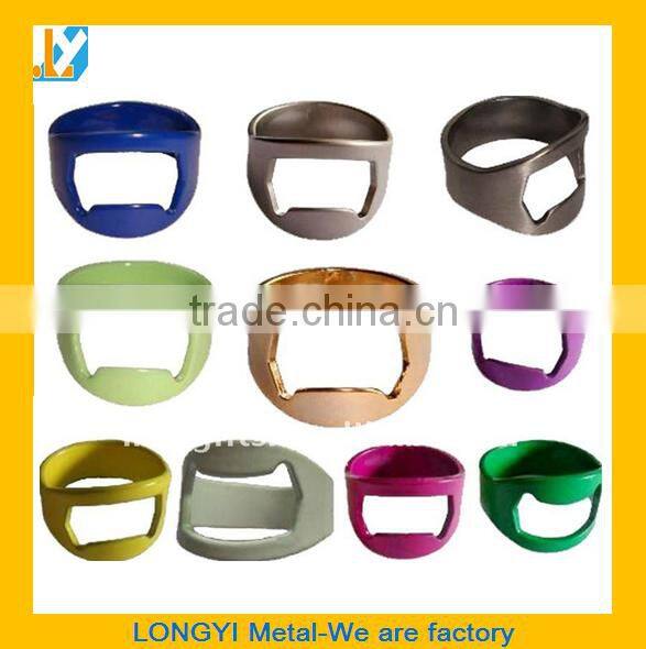 Cool Stainless Steel Metal Finger Ring Beer Wine Bottle Opener Tool Instrument