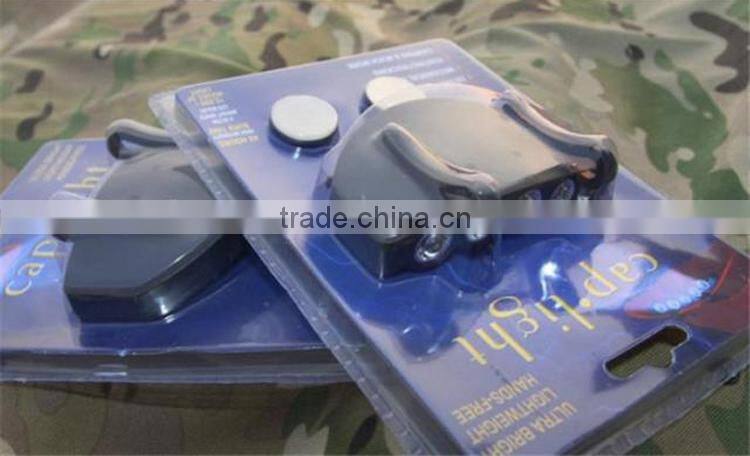 5LEDs Plastic Cap Hat Light 2*CR2032 Battery Powered LED Fishing Light Hat Light Sale Black LED Headlamp for fishing