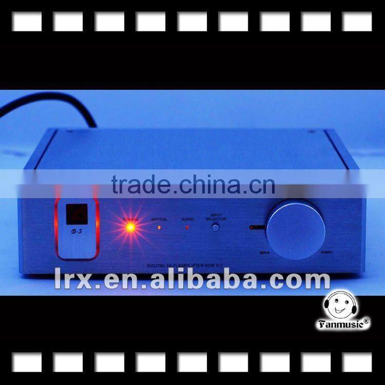 LONG GREEN D5 HIFI digital amplifier coaxial input 21BIT 192KHZ & Remote control Silver
