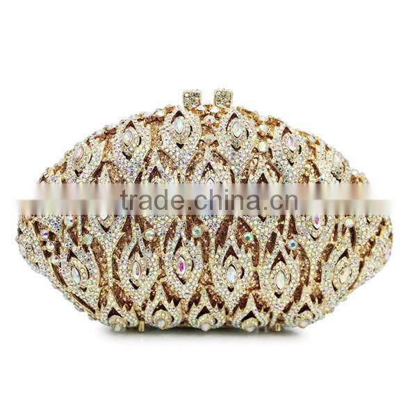 AB color crystal clutch evening bag rhinestone handmade bag fancy ladies purse (88138A-AB)