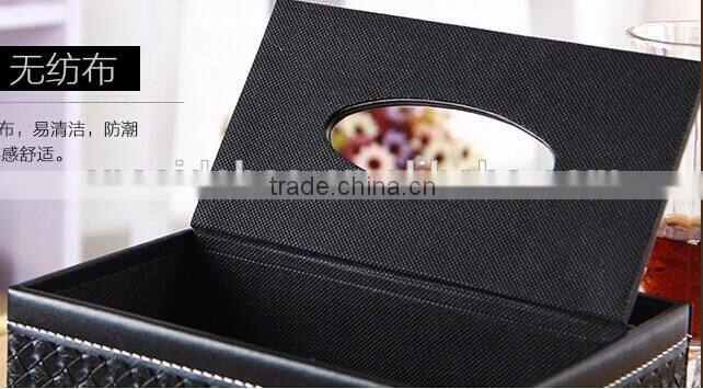 hot sale cute facial tissue box PU napkin box functionable OEM pochet tissue box