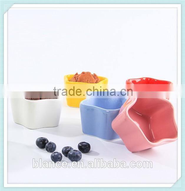 decorative ceramic creative budding bowl with polygon design