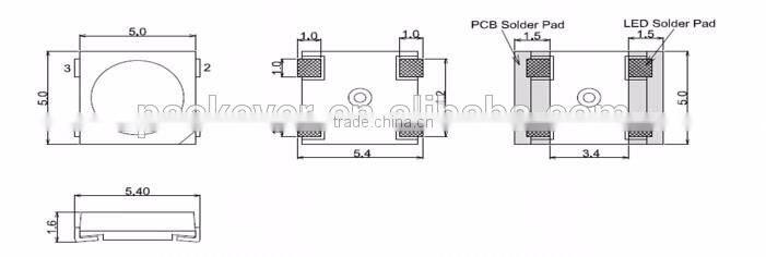 IC embedded SMD5050 RGB color SK6812 LED diode, SK6812 LED chip