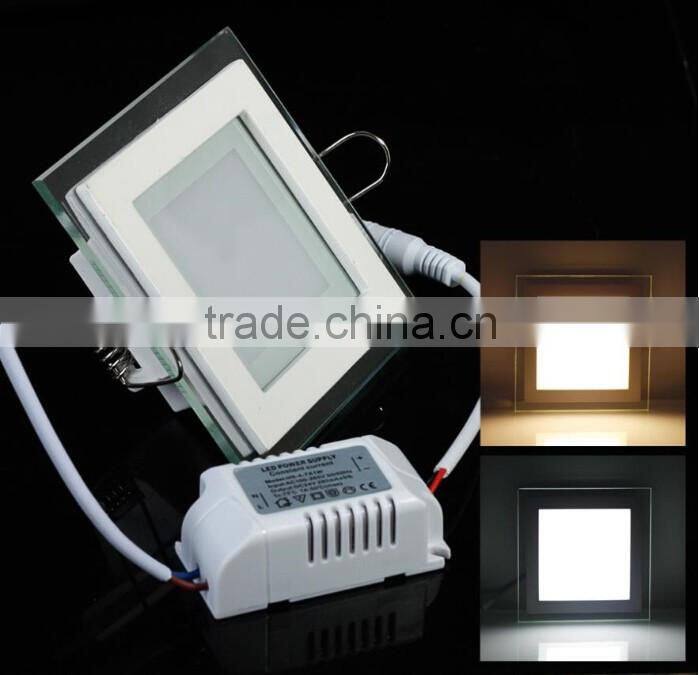 AC85-265V LED Panel Downlight 18W Square Glass Panel Lights