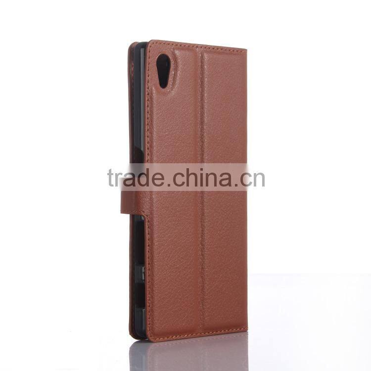 Hot! New! cell phone cover wallet leather with card slots stand flip mobile phone case for sony z5 premium alibaba china