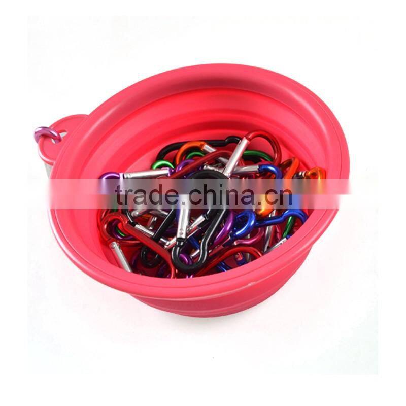 BPA free collapsible silicone pet travel bowl printing logo dog bowl