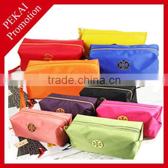 Colorful cosmetic bag with three compartments
