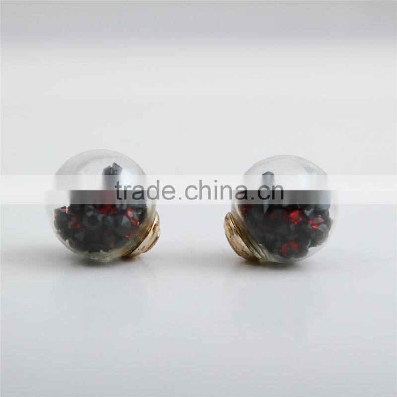 Trendy Ball Double Side Pearl Stud Earrings Glass Beads Elegant Sunflower Statement Earrings Summer Style Fashion Jewelry