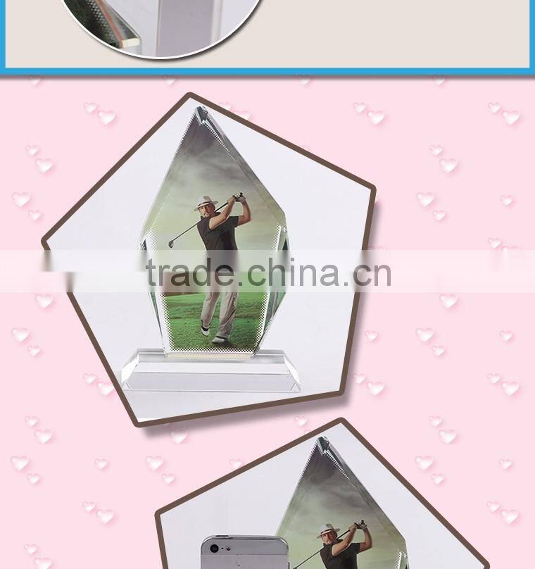 Customized 3D Family Photo Crystal Gift Low Price Sublimation Crystal