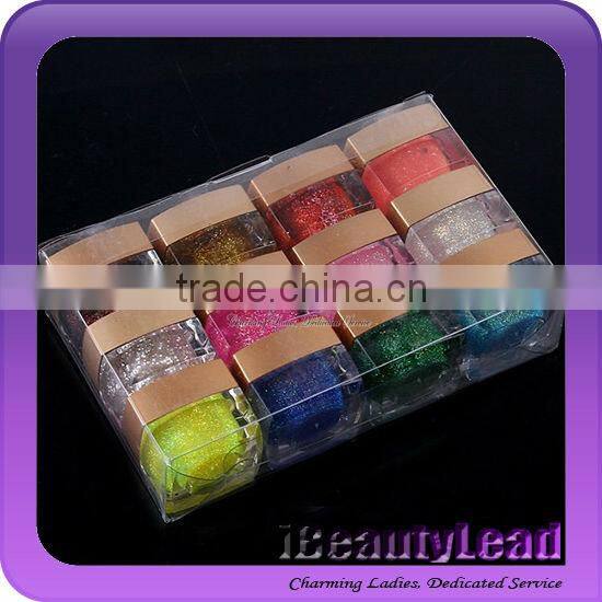 2014 Glitter UV gel nail uv gel with 12 colors