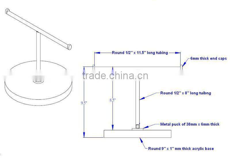 Bracelet display stand with white acrylic base