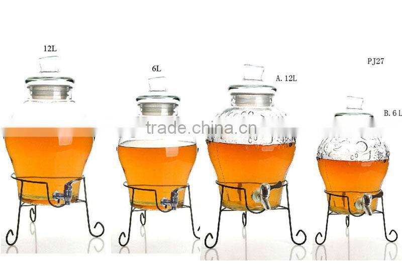 12L glass soft drink dispenser with water tap