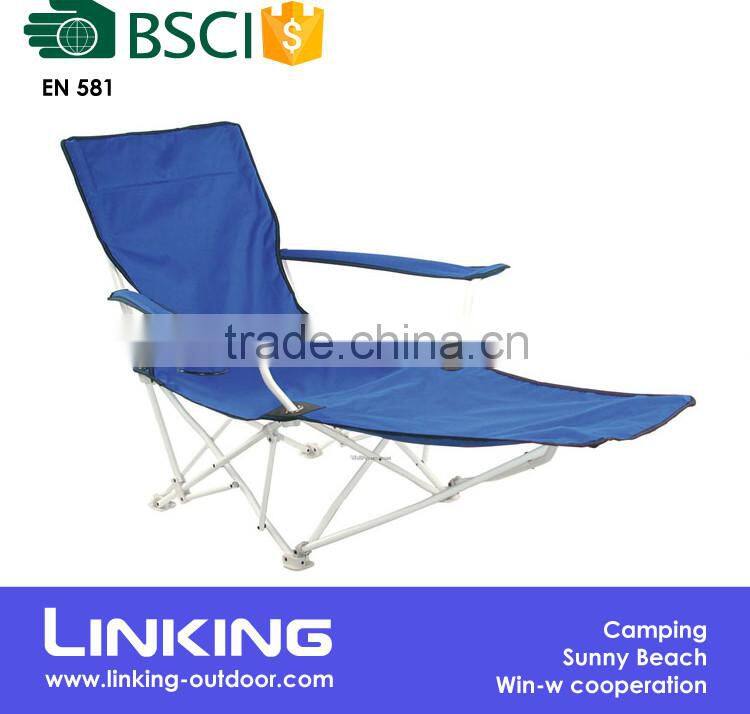 Blue folding recliner chair