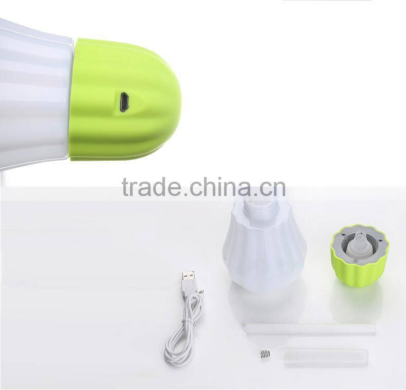 Best selling in 2015 pumpkin mini humidifier with LED lamp, usb charging ultrasonic humidifier