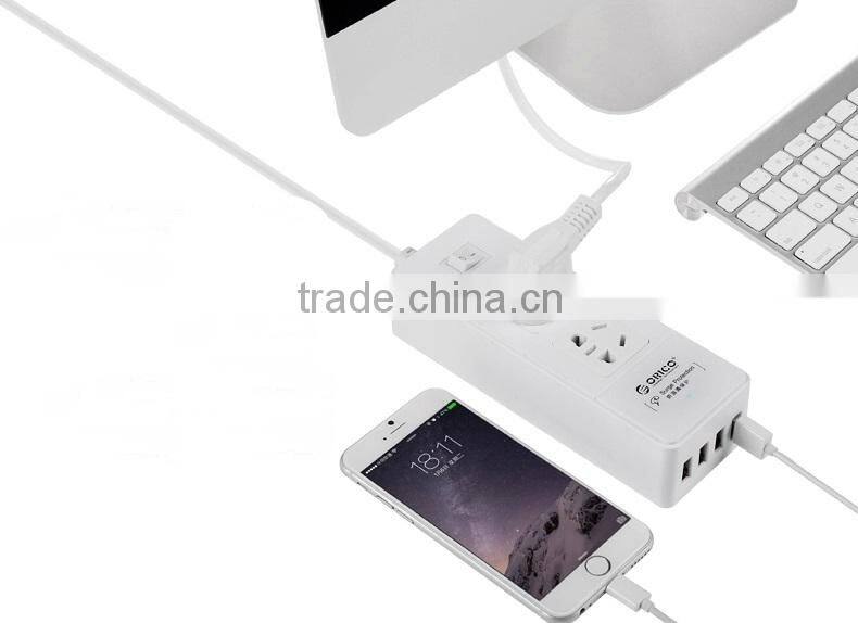 2015 OEM ABS material 2 way US type power strip with 4 USB ports