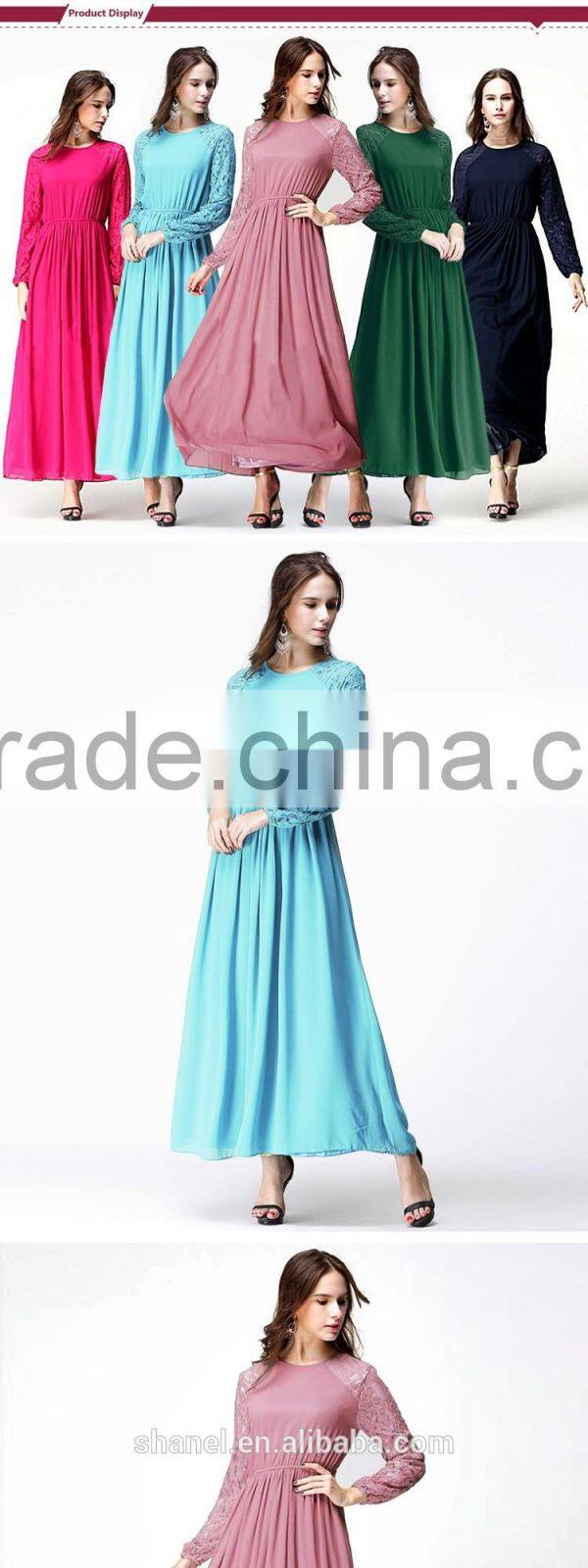 new muslim dress fashion jacquard sleeve chiffon dubai abaya islamic clothing