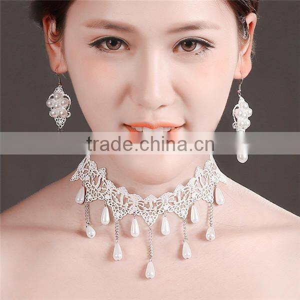 MYLOVE imitation pearl jewelry set white lace bride jewelry MLT024
