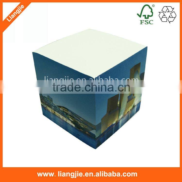 Promotion custom logo design print every sides sticky note pad memo cube