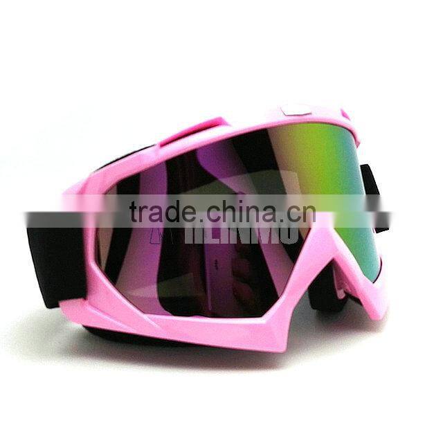 PINK Universal adult flexible motocross goggles