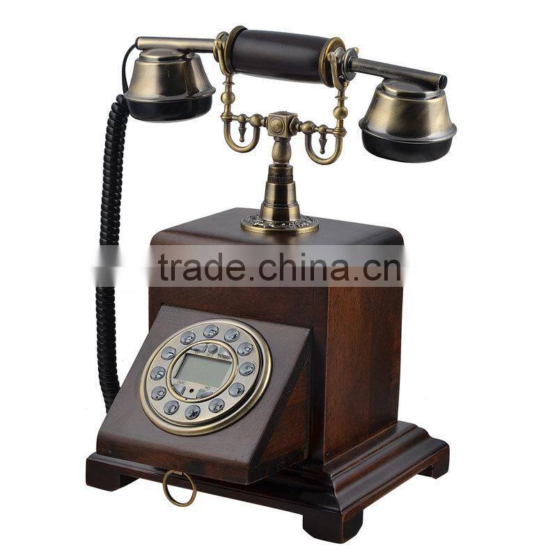 Home Decor Wood Brown Antique Telephone For Sale