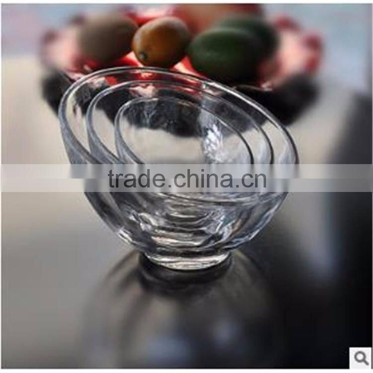 Pyrex oblique mouth glass bowl Fruit salad dessert bowls,3-Piece Glass Mixing Bowl Set, wholesale