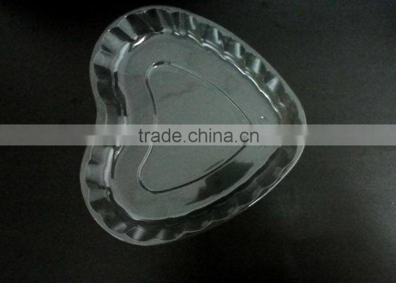 High quality plastic fruit plate heart type snack container