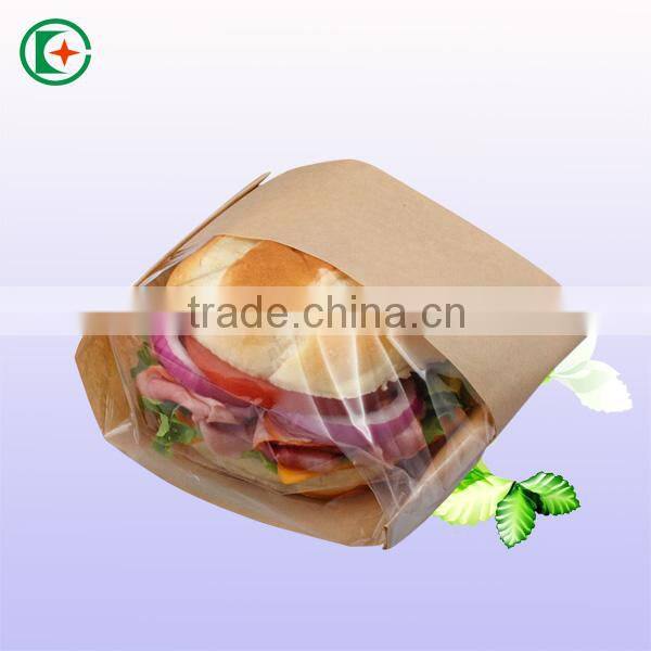 Best price hot sale brown kraft bread paper bag with clear window