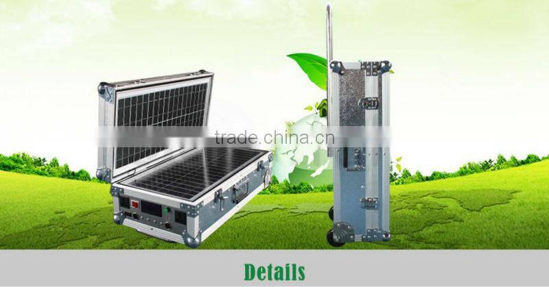hottest selling 55W portable and folding solar home system with wheels and pull rod for TV/Fan/laptop