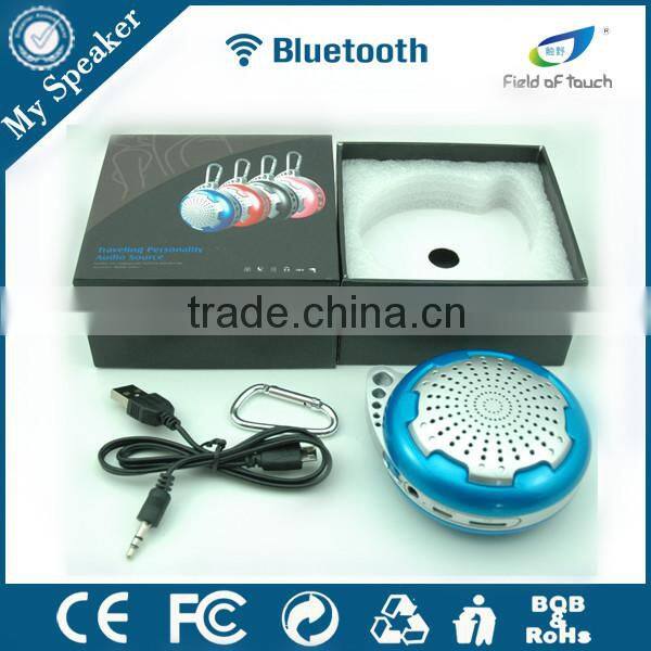 S307 2015 wholesale electronic round bluetooth speaker with hook for outdoor
