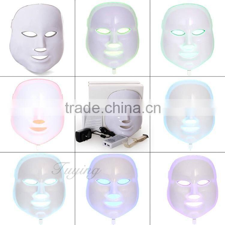 led light therapy facial skin rejuvenation mask 7 color with anti-aging