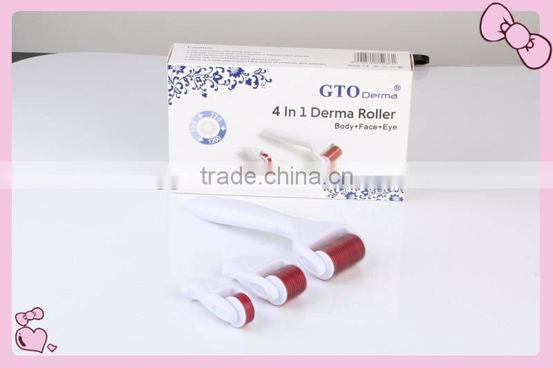 GTO 2017 newest medical stainless steel dermaroller 4 in 1 derma roller