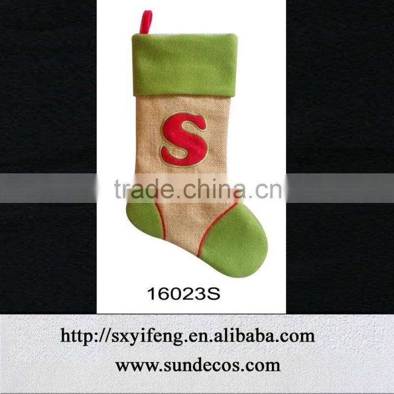 hot selling jute christmas stocking