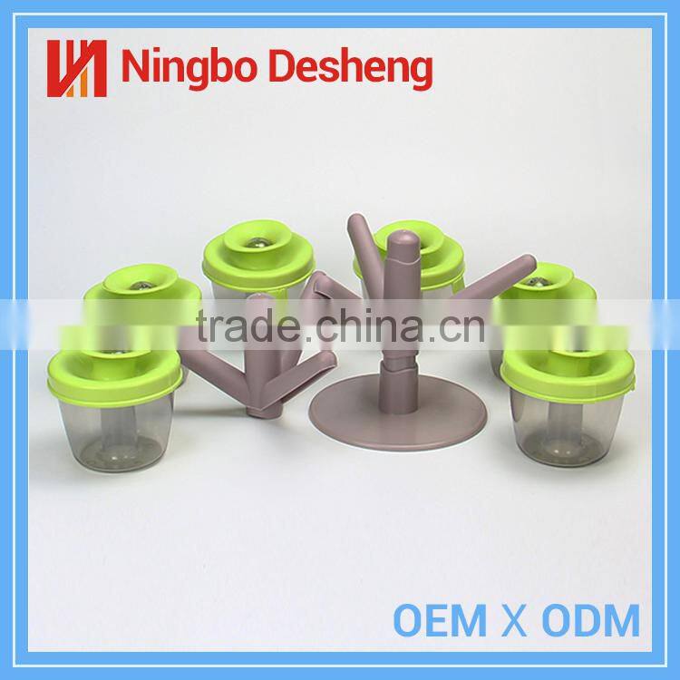 Kitchen cooking tool plastic 6 containers bottles spice jar set