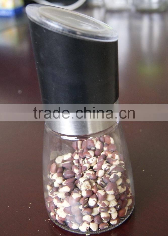 Glass spice bottle with grinder