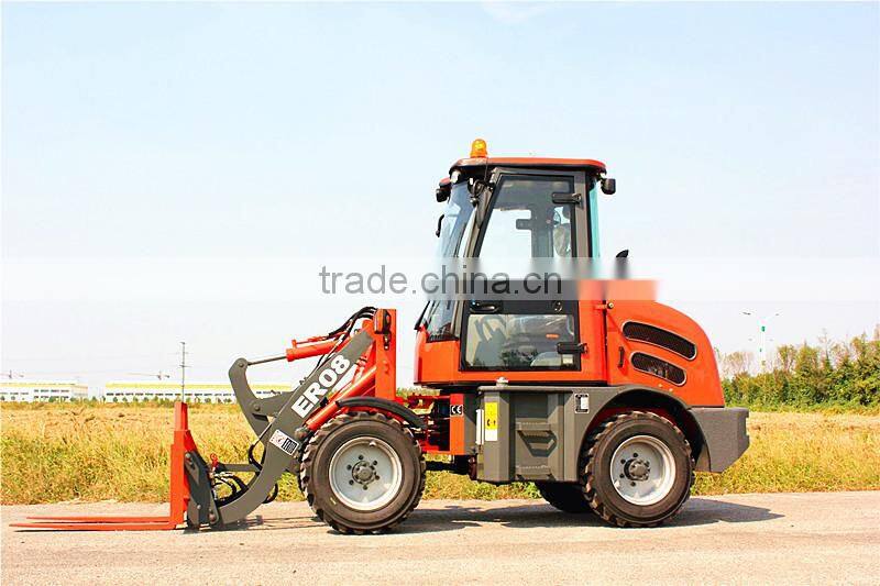 EVERUN Brand ce certifiziert Landmaschine Radlader 0.8-1.0 ton mit Palletengabel und Schuafel