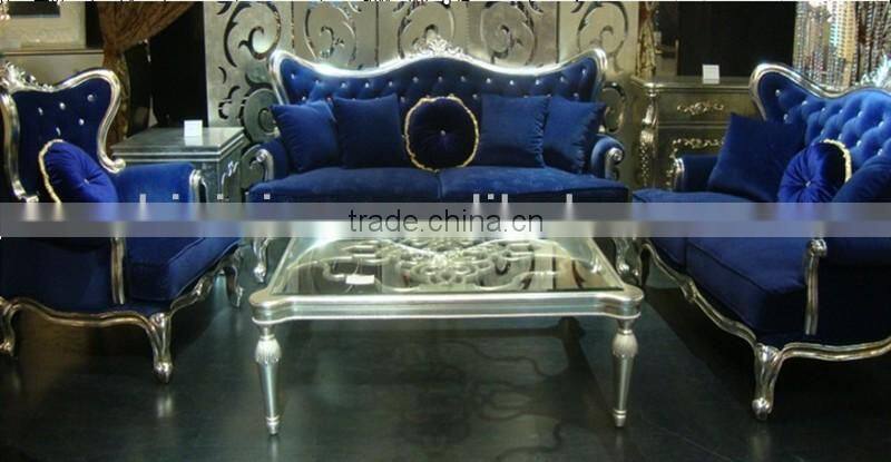 Luxury wooden living room sofa set with leather in beige color