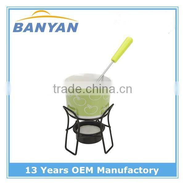 ceramic mini chocolate fondue set