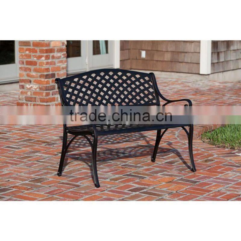 Antique Bronze Loveseat Work Bench Cast Aluminum Patio Bench