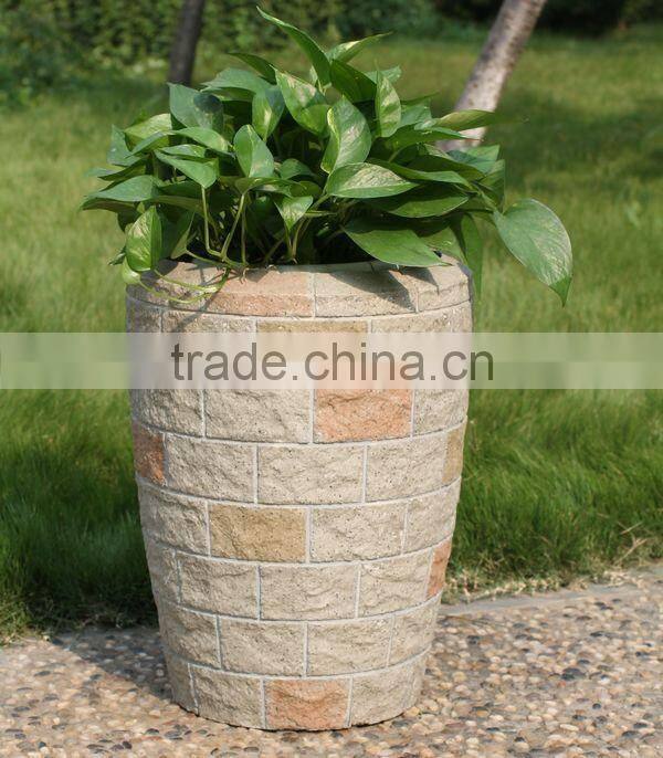 FO-204 Outdoor rock fiberglass flower pots whole
