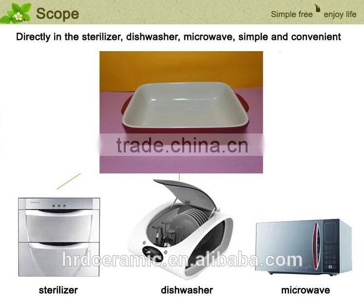 stock ceramic Microwave safe porcelain square ovenware with handle