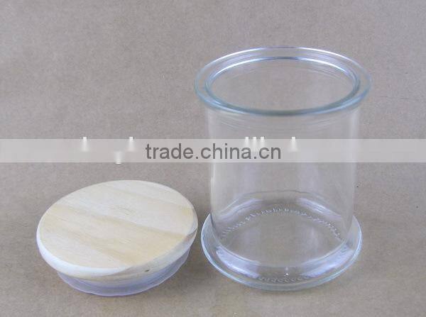 metro glass candle jar with wooden cap 12oz