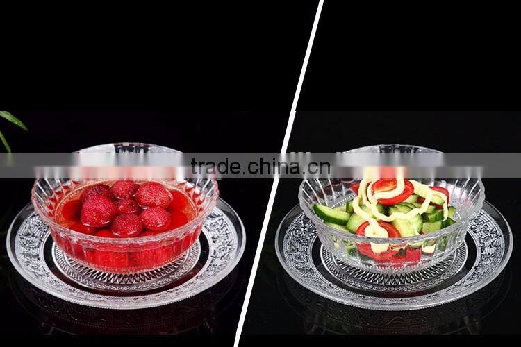round cheap glass dinner set glass bowl and glass plate for feast wedding