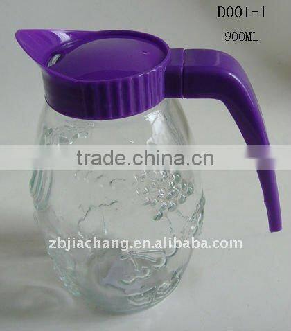 900ml glass fruit juice jar with plastic lid D001-1
