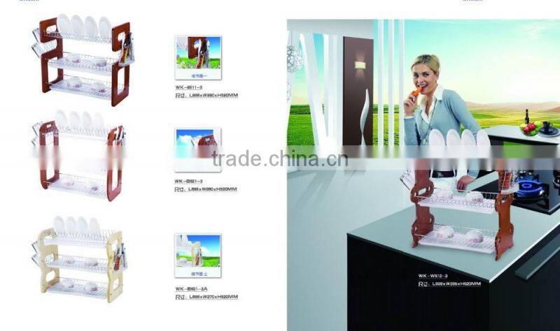 2016 two tiers Iron and chrome plated dish drainer