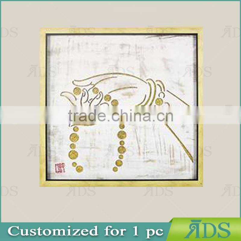 Framed Handmade Gold Leaf Buddha Wall Art For Home Decoration