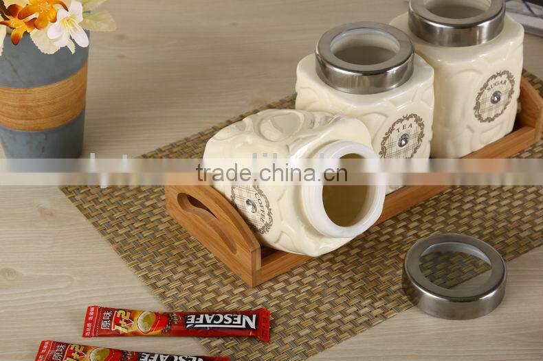 canister set with stainless & window lid