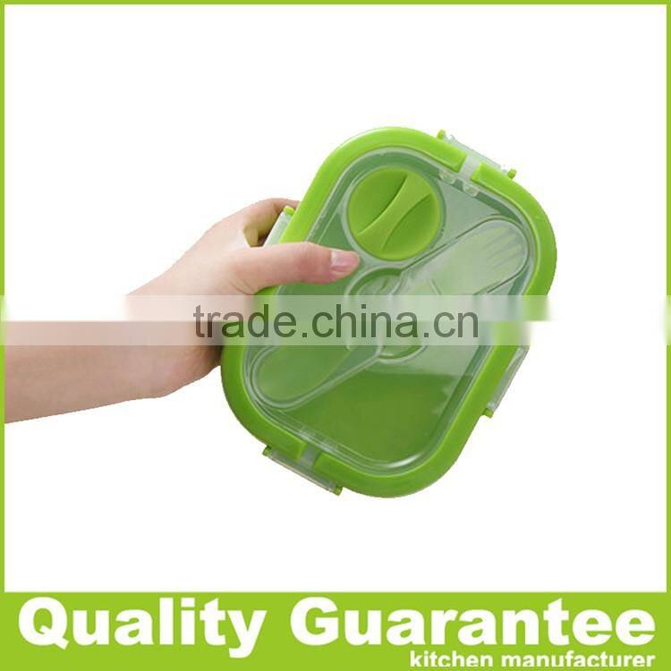 Customized Silicone bento box Double-deck Lunch Box Silicone food container