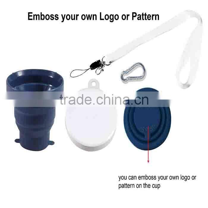 travel silicone folding cup,protable collapsible silicone cup